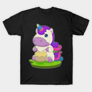 Unicorn Musician Drum Music T-Shirt